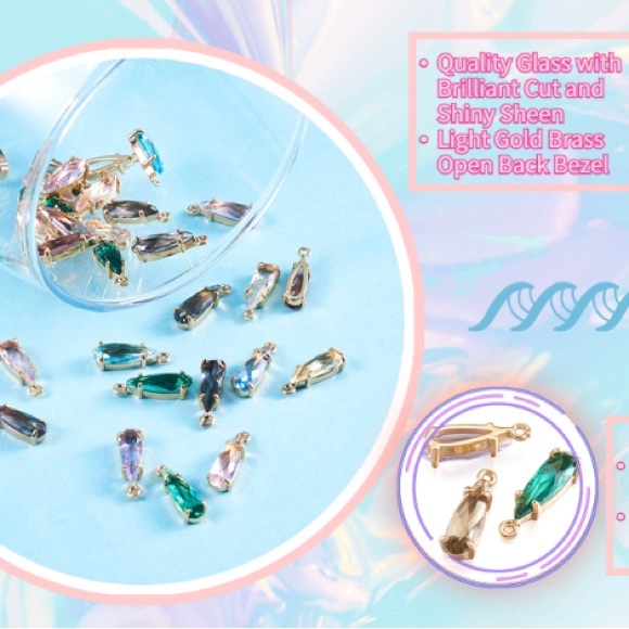 Sheer Yellow Teardrop Faceted Drop Dangle w Gold Semi Precious Lava Bead on CZ - Picture 14 of 16